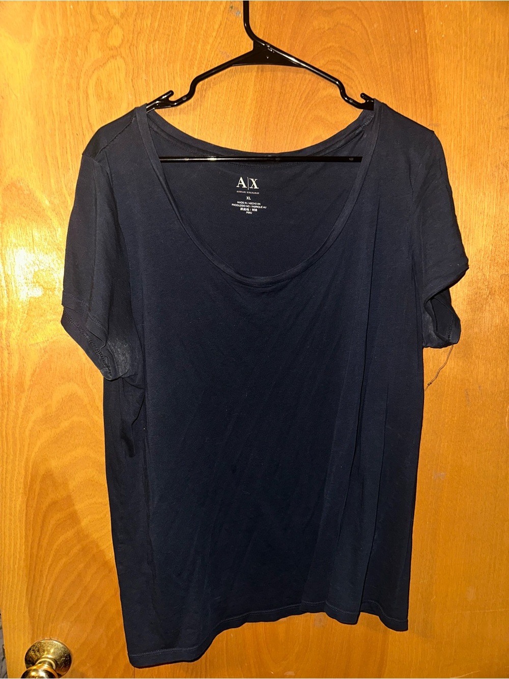 AX Armani Exchange Black Short Sleeve Scoop Neck T-Shirt